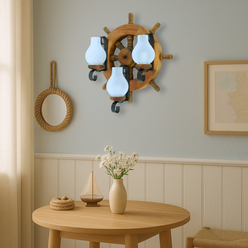 Wandlamp TIMONA 3xE14/40W/230V beuken - FSC gecertificeerd