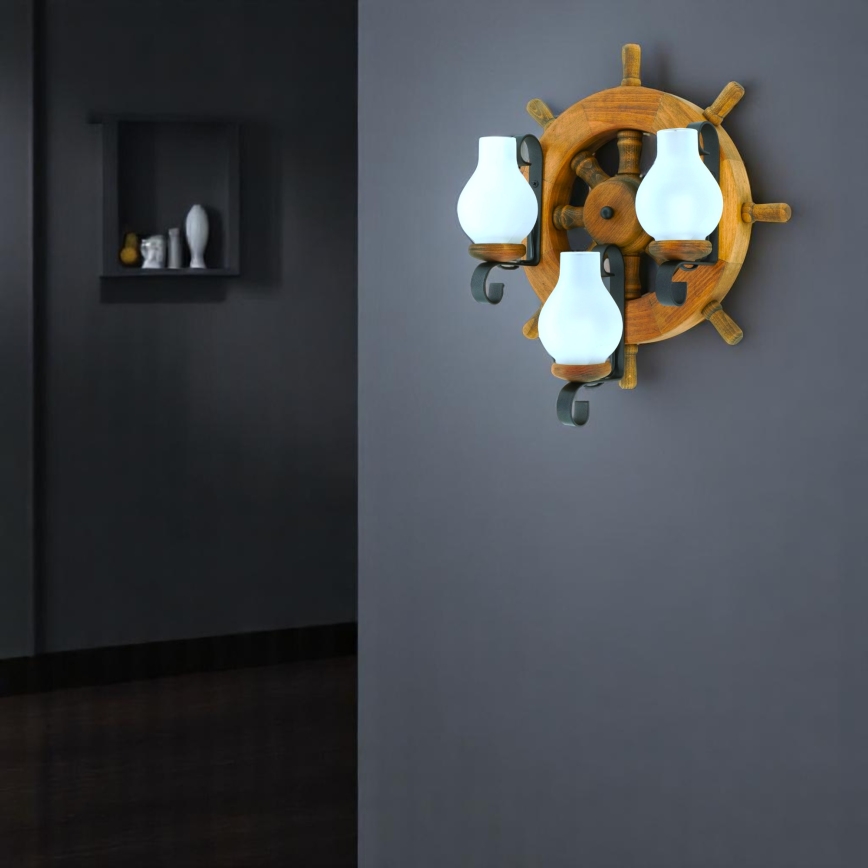 Wandlamp TIMONA 3xE14/40W/230V beuken - FSC gecertificeerd