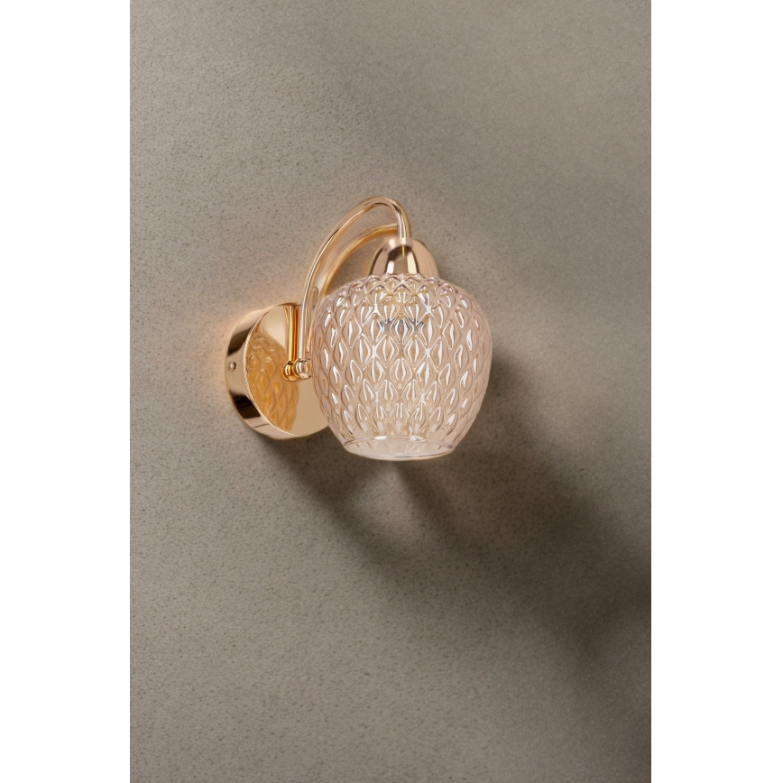 Wandlamp TOBIAS 1xE27/40W/230V Roségoud