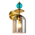 Wandlamp TROPEA 1xE27/15W/230V goud/blauw/rookbeige/grijs