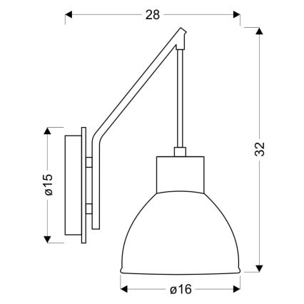 Wandlamp VARIO 1xE27/60W/230V Berk