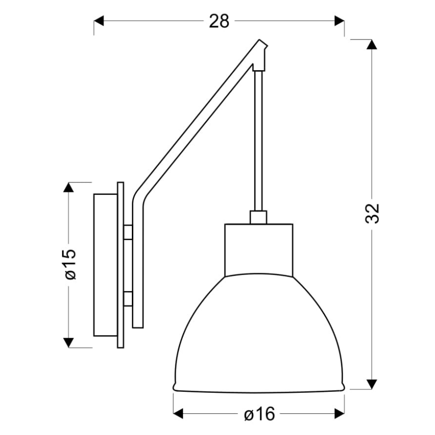 Wandlamp VARIO 1xE27/60W/230V Berk