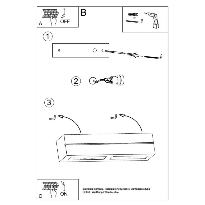 Wandlamp VEGA LINE 1xE27/60W/230V wit
