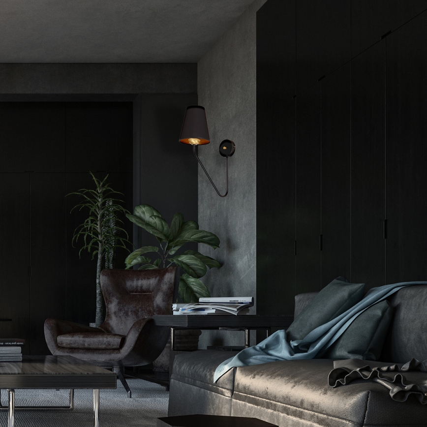 Wandlamp VICTORIA 1xE27/60W/230V zwart