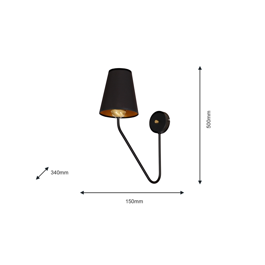 Wandlamp VICTORIA 1xE27/60W/230V zwart