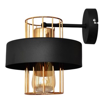 Wandlamp VOLTA 1xE27/15W/230V 23 cm zwart/gouden