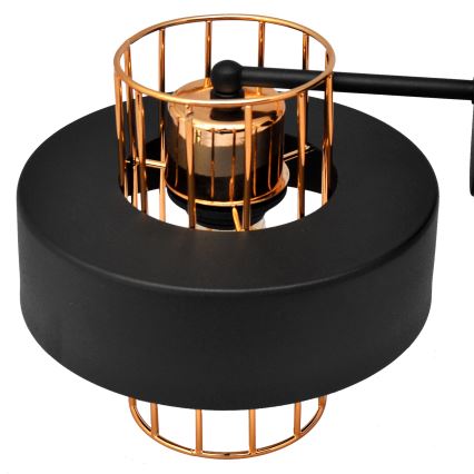 Wandlamp VOLTA 1xE27/15W/230V 23 cm zwart/gouden