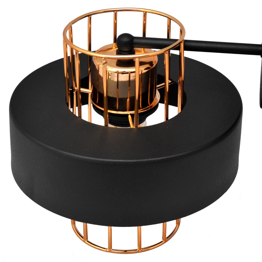 Wandlamp VOLTA 1xE27/15W/230V 23 cm zwart/gouden