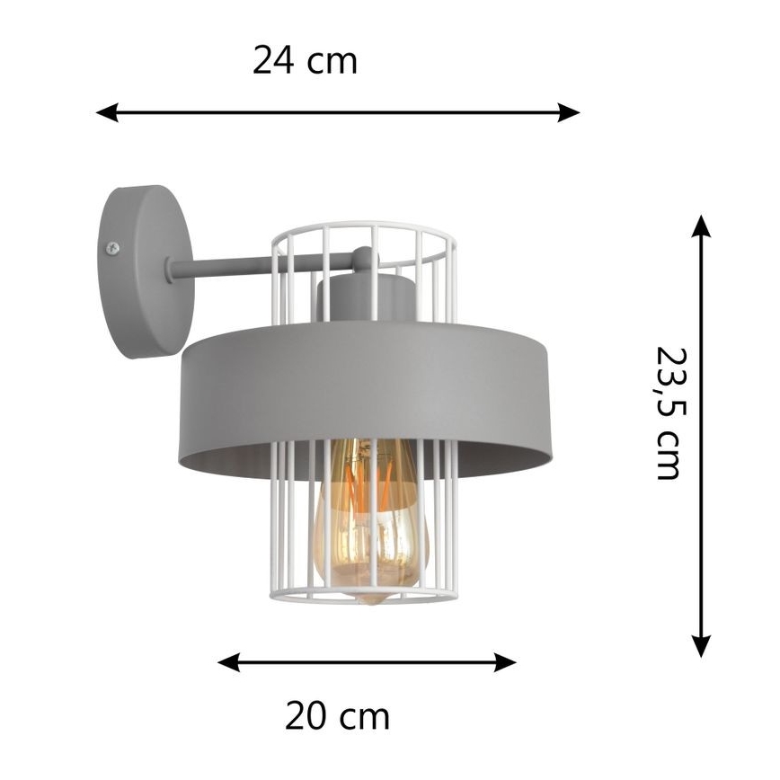 Wandlamp VOLTA 1xE27/15W/230V grijs