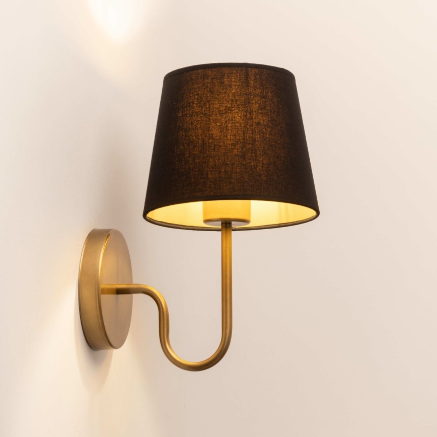 Wandlamp VOLUTTO 1xE27/60W/230V zwart/koper