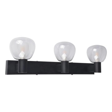 Wandlamp voor badkamer POLA 3xG9/5W/230V IP44 zwart/helder