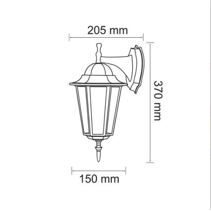 Wandlamp voor buiten 1xE27/20W/230V IP43 zwart