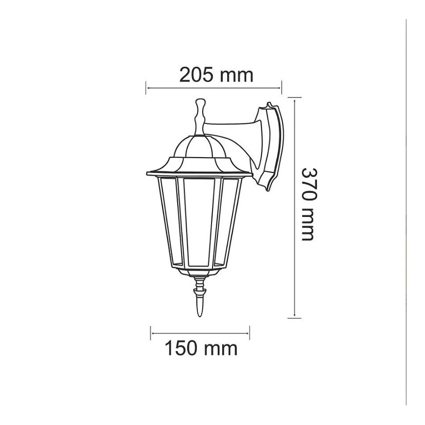 Wandlamp voor buiten 1xE27/20W/230V IP43 zwart