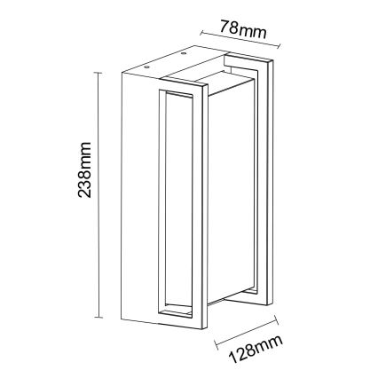 Wandlamp voor buiten KOBE 1xE27/12W/230V IP54
