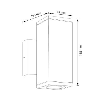 Wandlamp voor buiten MORRIS 2xGU10/35W/230V IP54