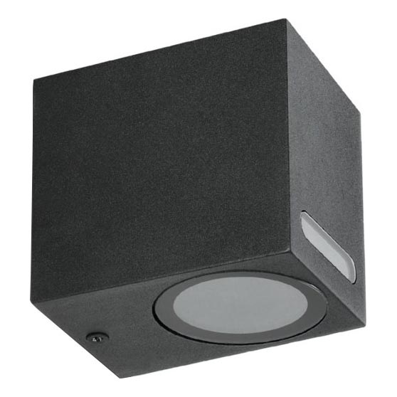 Wandlamp voor buiten QUERK 1xGU10/35W/230V IP54 8 cm zwart