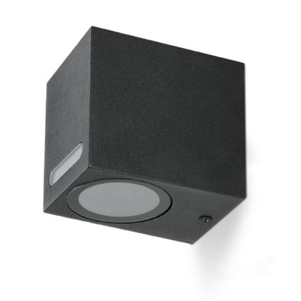 Wandlamp voor buiten QUERK 1xGU10/35W/230V IP54 8 cm zwart