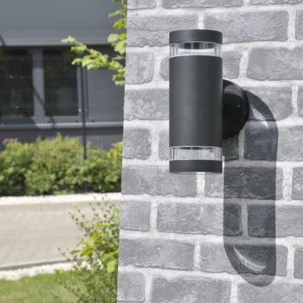 Wandlamp voor buiten RINO 2xGU10/12W/230V IP54 zwart