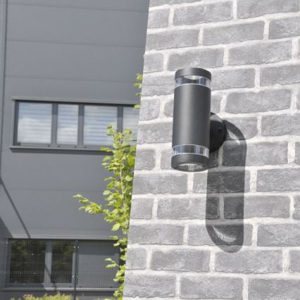 Wandlamp voor buiten RINO 2xGU10/12W/230V IP54 zwart