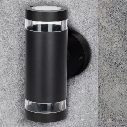 Wandlamp voor buiten RINO 2xGU10/12W/230V IP54 zwart