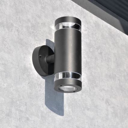 Wandlamp voor buiten RINO 2xGU10/12W/230V IP54 zwart
