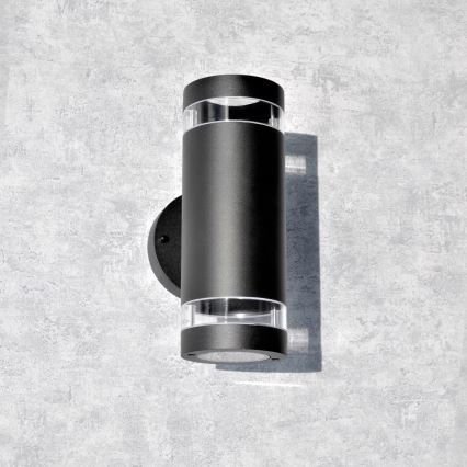 Wandlamp voor buiten RINO 2xGU10/12W/230V IP54 zwart