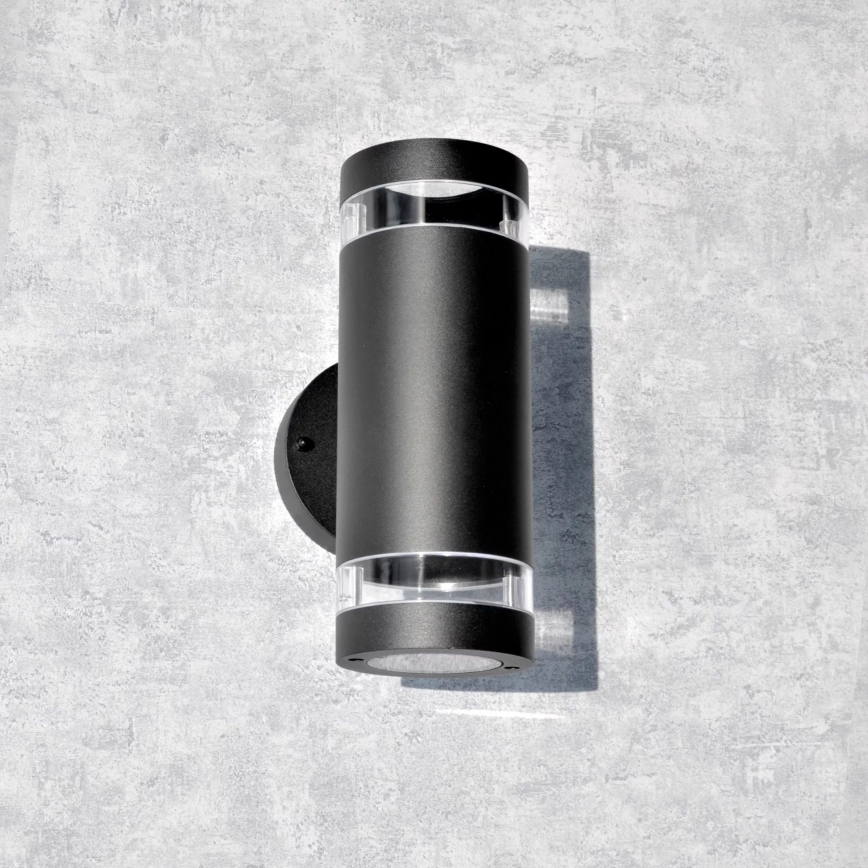 Wandlamp voor buiten RINO 2xGU10/12W/230V IP54 zwart