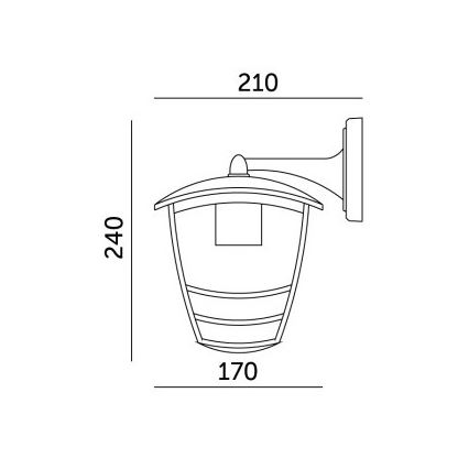 Wandlamp voor buiten TEVIO KD 1xE27/60W/230V IP54 zwart