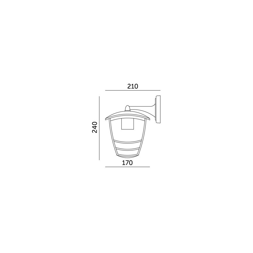 Wandlamp voor buiten TEVIO KD 1xE27/60W/230V IP54 zwart