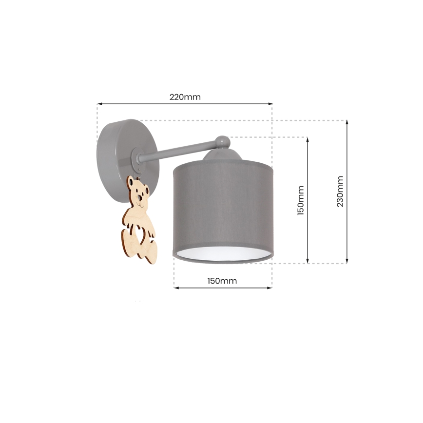 Wandlamp voor kinderen BEAR 1xE27/60W/230V