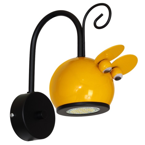Wandlamp voor kinderen MOUSE 1xGU10/40W/230V geel