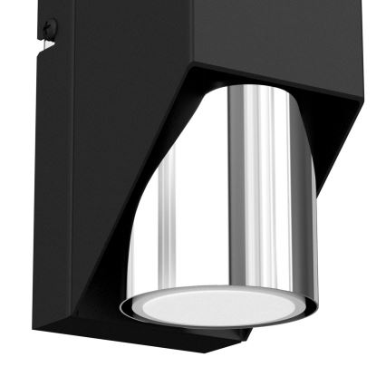 Wandlamp WALL 1xGU10/8W/230V zwart/glanzend chroom 