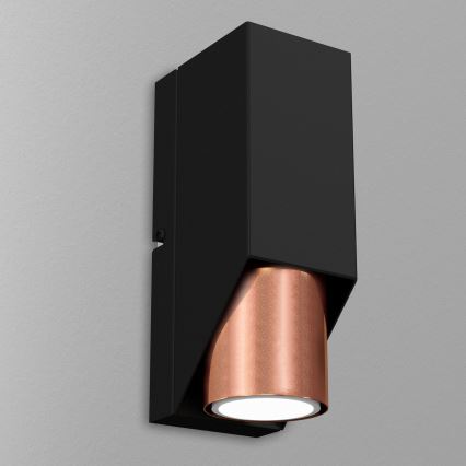 Wandlamp WALL 1xGU10/8W/230V zwart/koper