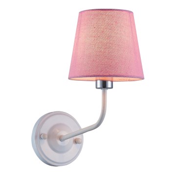 Wandlamp YORK 1xE14/60W/230V roze/wit