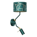 Wandlamp ZIGGY 1xE27/40W/230V + 1xGU10/MR11/7W groen/goud