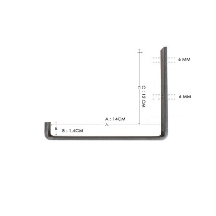 Wandplank 16x60 cm vuren