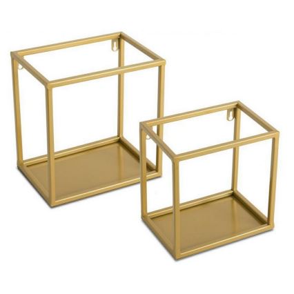 Wandplank 24x24 cm goudkleurig