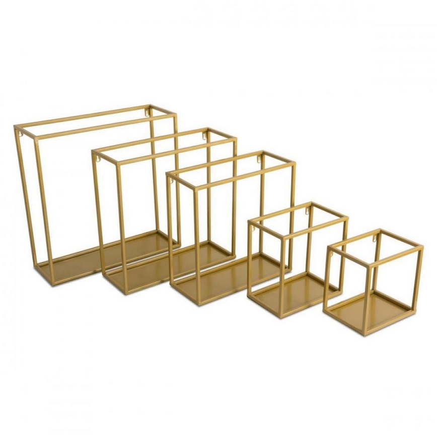 Wandplank 24x24 cm goudkleurig
