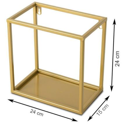 Wandplank 24x24 cm goudkleurig