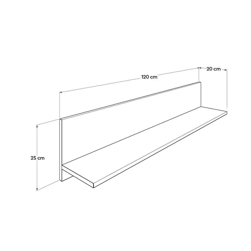 Wandplank 25x120 cm paars