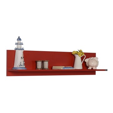 Wandplank 25x120 cm rood