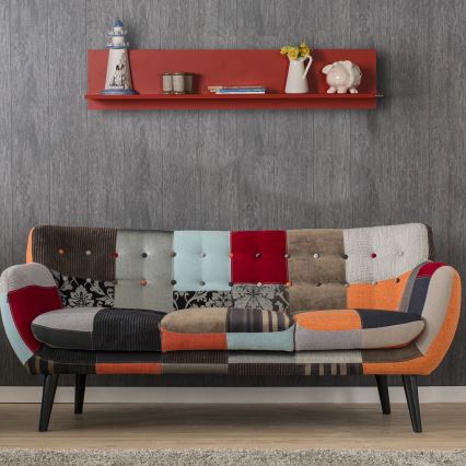 Wandplank 25x120 cm rood