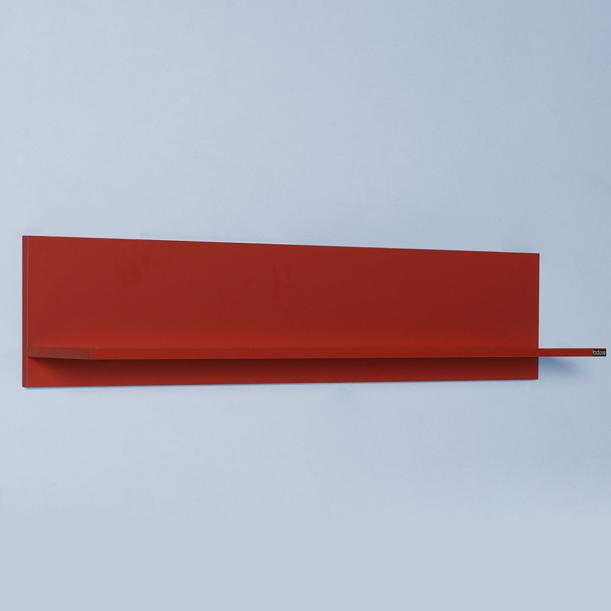 Wandplank 25x120 cm rood