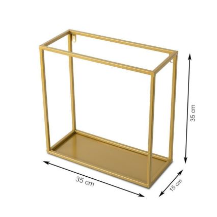Wandplank 35x35 cm goudkleurig