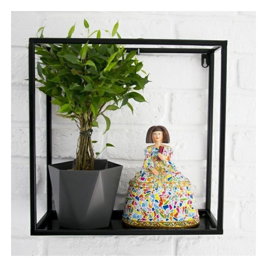 Wandplank 35x35 cm zwart