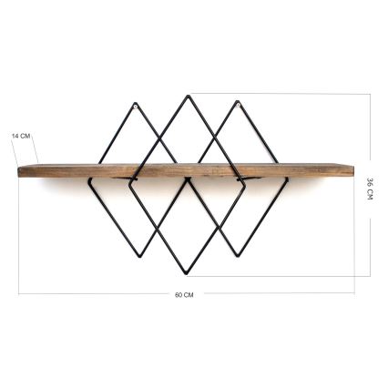 Wandplank 36x60 cm spar