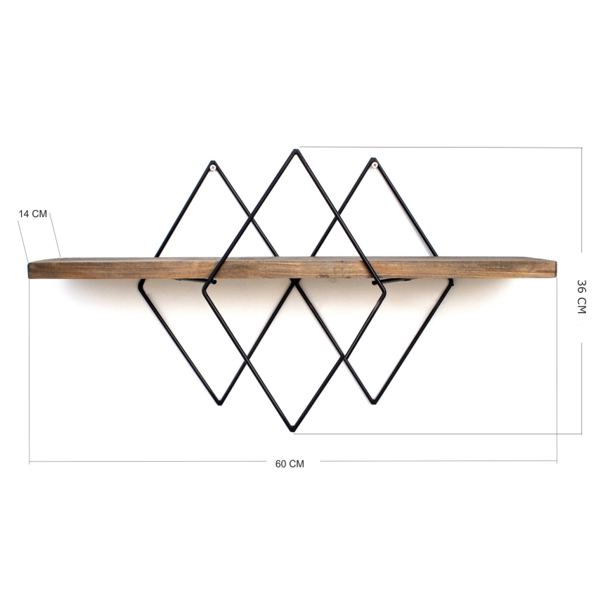 Wandplank 36x60 cm spar
