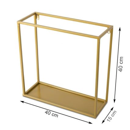 Wandplank 40x40 cm goudkleurig