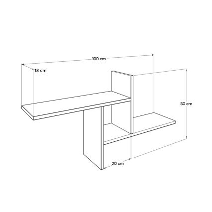 Wandplank 50x100 cm bruin