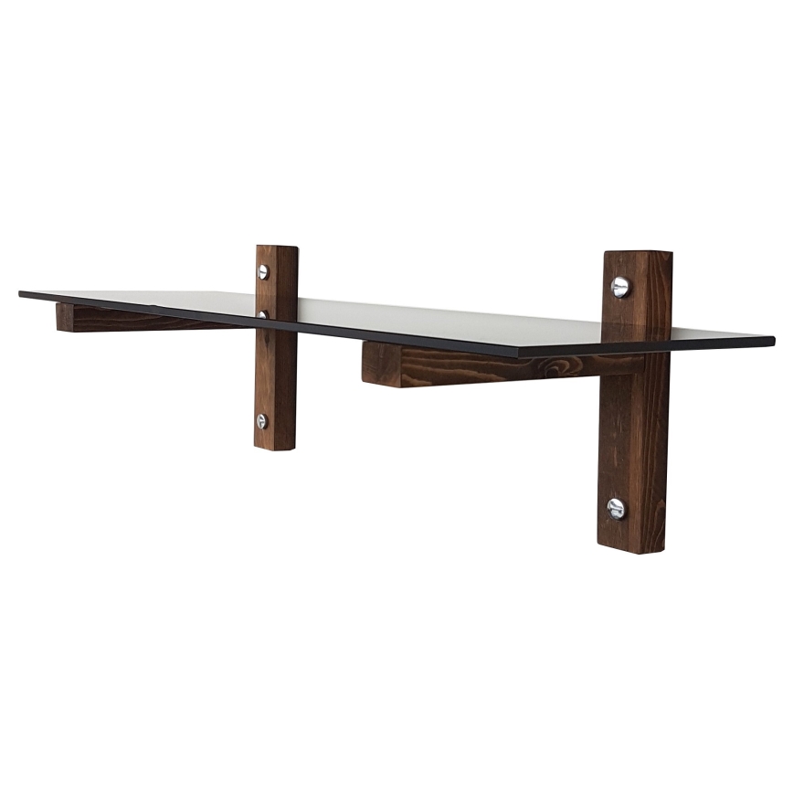 Wandplank 85x25 cm grenen/zwart